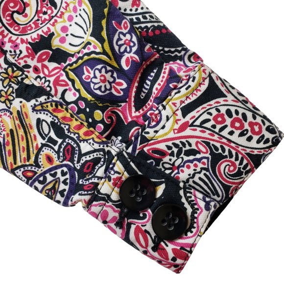 Charter Club Paisley Print Cropped Fitted Cotton Jacket M - Picture 11 of 11